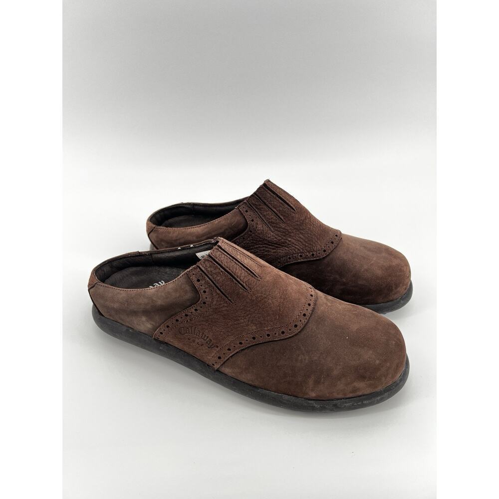 Callaway Golf Leather Slip On Mule Shoes Brown Casual Comfort Women 9